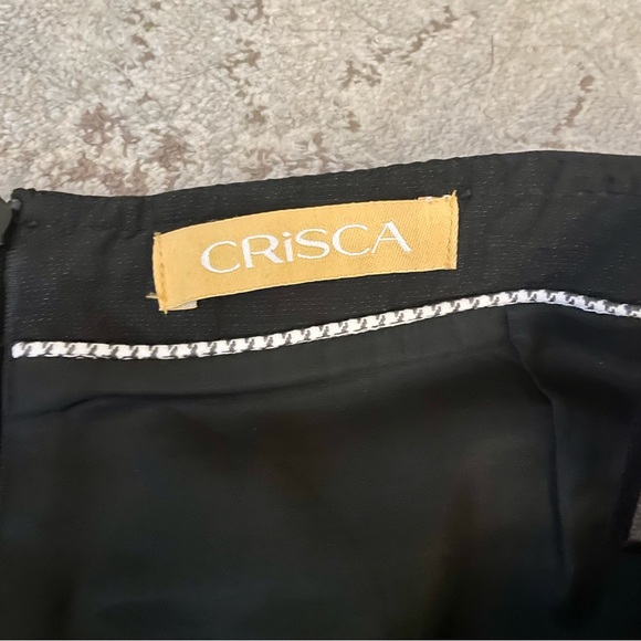 CRiSCA Black Peplum Skirt With Varied Fabric Details Size GB 12 - Picture 3 of 11